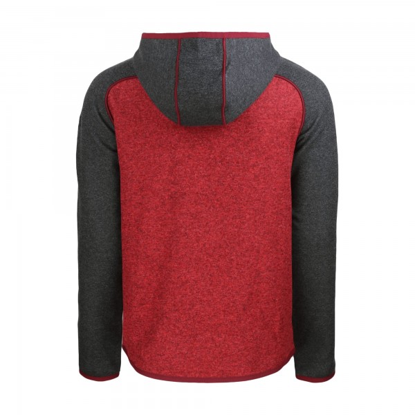 Толстовка на молнии New York Yankees Cutter & Buck Heather Red/Heather Charcoal Stars & Stripes Mainsail Sweater-Knit