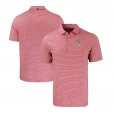 Los Angeles Dodgers Cutter & Buck Red/White Stars & Stripes Forge Eco Double Stripe Stretch Recycled Polo