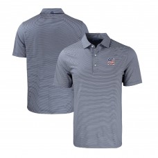 New York Yankees Cutter & Buck Navy/White Stars & Stripes Forge Eco Double Stripe Stretch Recycled Polo