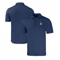 Los Angeles Dodgers Cutter & Buck Heather Navy Stars & Stripes Forge Eco Stretch Recycled Polo