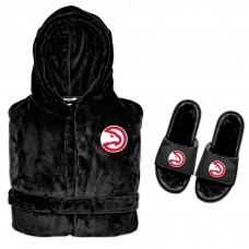 Халат и тапочки Atlanta Hawks ISlide Hooded Phantom - Black