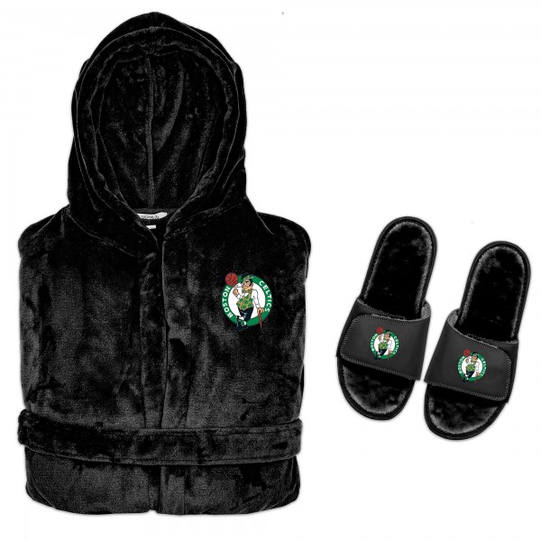 Халат и тапочки Boston Celtics ISlide Hooded Phantom - Black