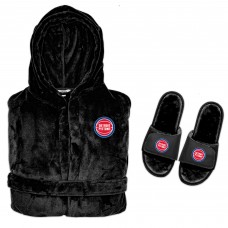 Халат и тапочки Detroit Pistons ISlide Hooded Phantom - Black