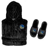 Халат и тапочки Golden State Warriors ISlide Hooded Phantom - Black