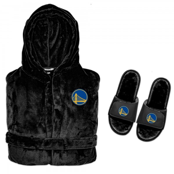 Халат и тапочки Golden State Warriors ISlide Hooded Phantom - Black