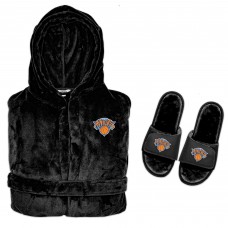 Халат и тапочки New York Knicks ISlide Hooded Phantom - Black