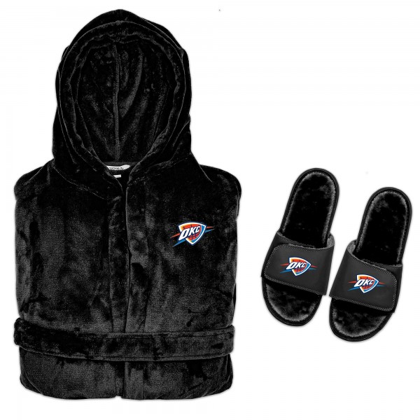 Халат и тапочки Oklahoma City Thunder ISlide Hooded Phantom - Black