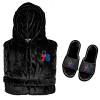 Халат и тапочки Philadelphia 76ers ISlide Hooded Phantom - Black