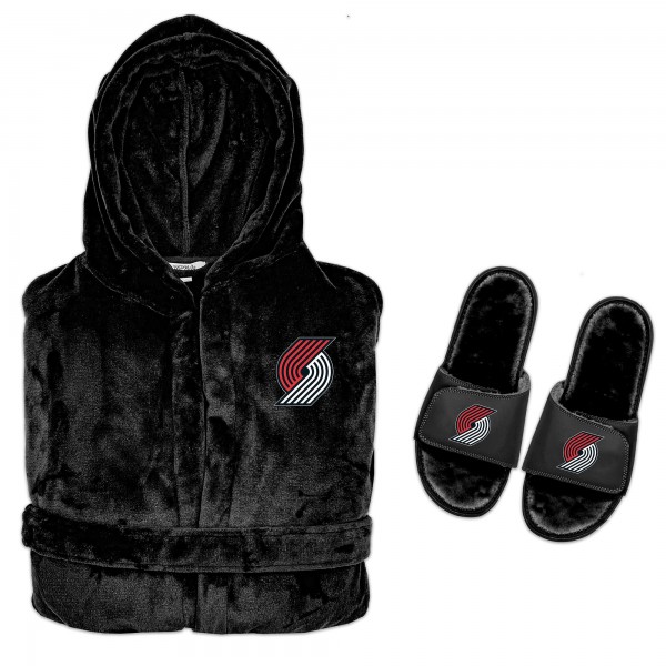 Халат и тапочки Portland Trail Blazers ISlide Hooded Phantom - Black