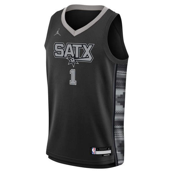 Подростковая San Antonio Spurs Victor Wembanyama Jordan Brand Black Swingman Jersey - Statement Edition