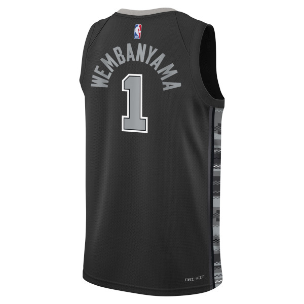 Подростковая San Antonio Spurs Victor Wembanyama Jordan Brand Black Swingman Jersey - Statement Edition