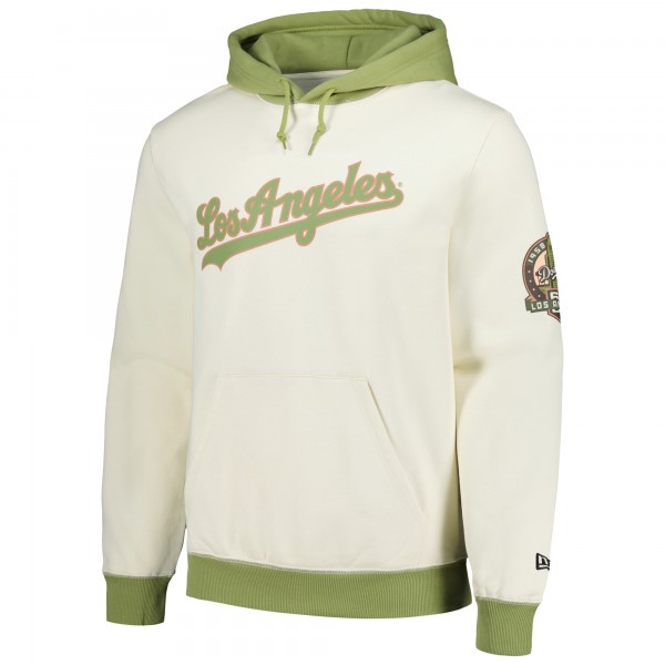 Los Angeles Dodgers New Era Cream/Green Color Pop Pullover Hoodie