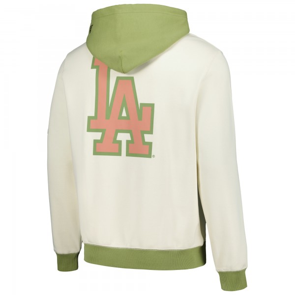 Los Angeles Dodgers New Era Cream/Green Color Pop Pullover Hoodie