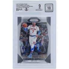 Карточка Carmelo Anthony New York Knicks Autographed 2017-18 Panini Prizm #279 Beckett Fanatics Witnessed Authenticated 9/10