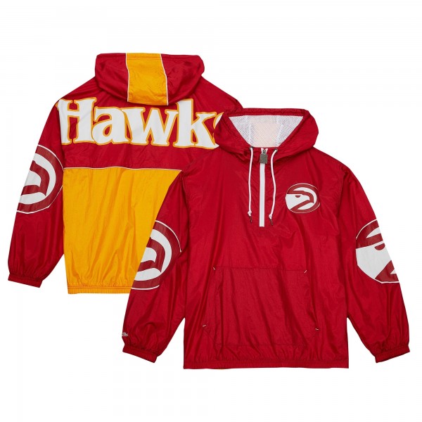 Ветровка на короткой молнии Atlanta Hawks Mitchell & Ness Hardwood Classics Team OG 2.0 Anorak Hoodie - Red