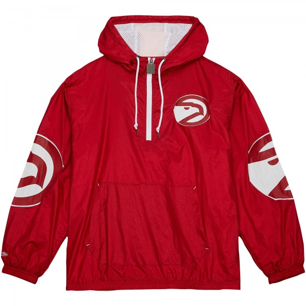 Ветровка на короткой молнии Atlanta Hawks Mitchell & Ness Hardwood Classics Team OG 2.0 Anorak Hoodie - Red