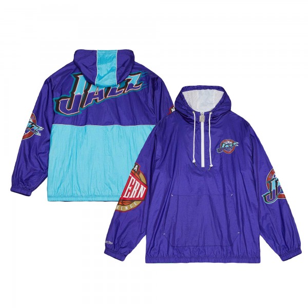 Ветровка на короткой молнии Utah Jazz Mitchell & Ness Hardwood Classics Team OG 2.0 Anorak - Purple