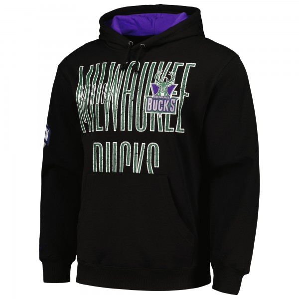 Milwaukee Bucks Mitchell & Ness Black Hardwood Classics OG 2.0 Pullover Hoodie