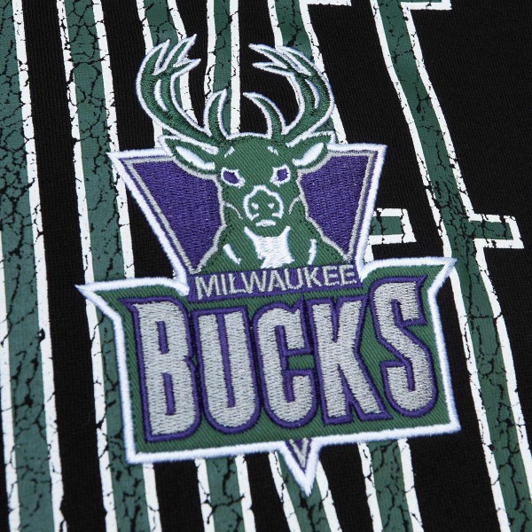 Milwaukee Bucks Mitchell & Ness Black Hardwood Classics OG 2.0 Pullover Hoodie