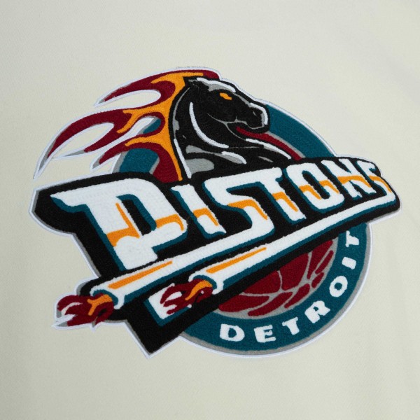 Толстовка Detroit Pistons Mitchell & Ness Chainstitch Felt - Cream