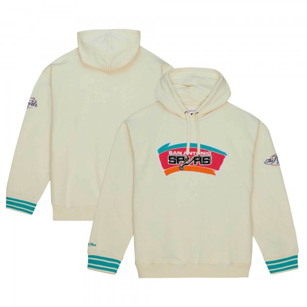 Толстовка San Antonio Spurs Mitchell & Ness Chainstitch Felt - Cream