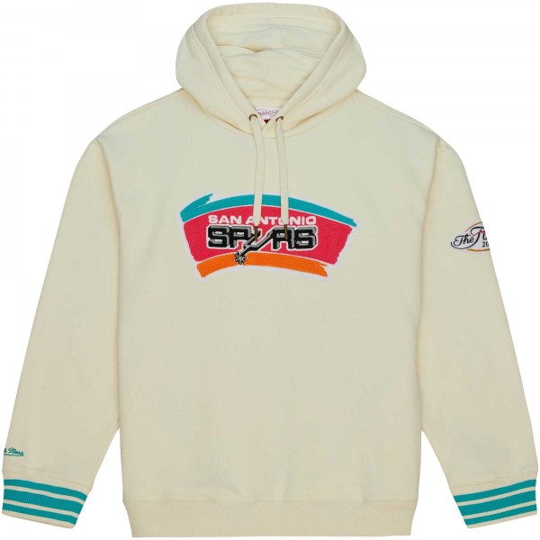 Толстовка San Antonio Spurs Mitchell & Ness Chainstitch Felt - Cream