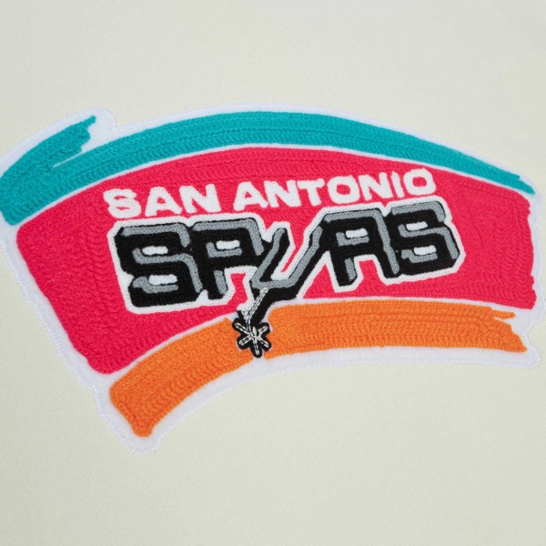 Толстовка San Antonio Spurs Mitchell & Ness Chainstitch Felt - Cream