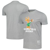 Футболка Milwaukee Bucks Mitchell & Ness Unisex Hardwood Classics MVP Throwback Logo - Gray