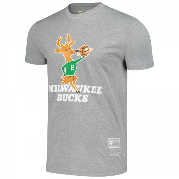 Футболка Milwaukee Bucks Mitchell & Ness Unisex Hardwood Classics MVP Throwback Logo - Gray