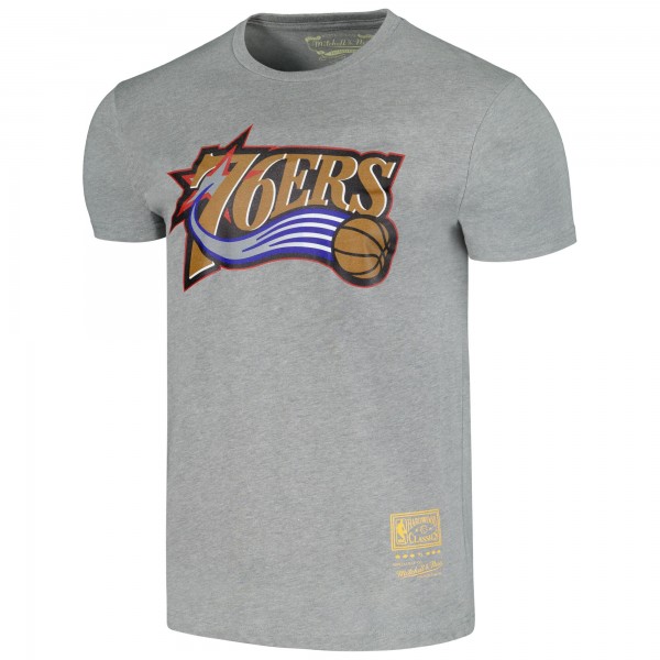 Футболка Philadelphia 76ers Mitchell & Ness Unisex Hardwood Classics MVP Throwback Logo - Heather Gray