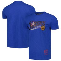 Футболка Philadelphia 76ers Mitchell & Ness Unisex Hardwood Classics MVP Throwback Logo - Royal