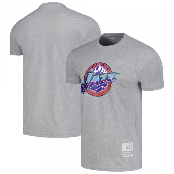 Футболка Utah Jazz Mitchell & Ness Unisex Hardwood Classics MVP Throwback Logo - Gray