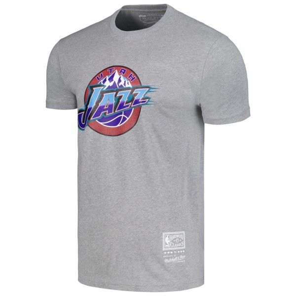 Футболка Utah Jazz Mitchell & Ness Unisex Hardwood Classics MVP Throwback Logo - Gray