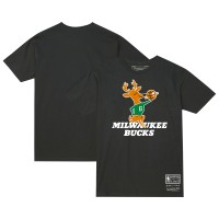 Футболка Milwaukee Bucks Mitchell & Ness Unisex Hardwood Classics MVP Throwback Logo - Black