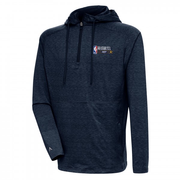 Толстовка на короткой молнии Antigua 2024 NBA All-Star Game Spikes Raglan - Heather Navy