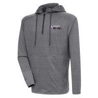 Толстовка на короткой молнии Antigua 2024 NBA All-Star Game Spikes Raglan - Heather Gray