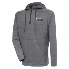 Толстовка на короткой молнии Antigua 2024 NBA All-Star Game Spikes Raglan - Heather Gray