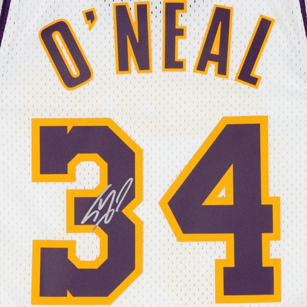 Shaquille ONeal Los Angeles Lakers Autographed Fanatics Authentic White Mitchell & Ness 2002-03 Swingman Jersey