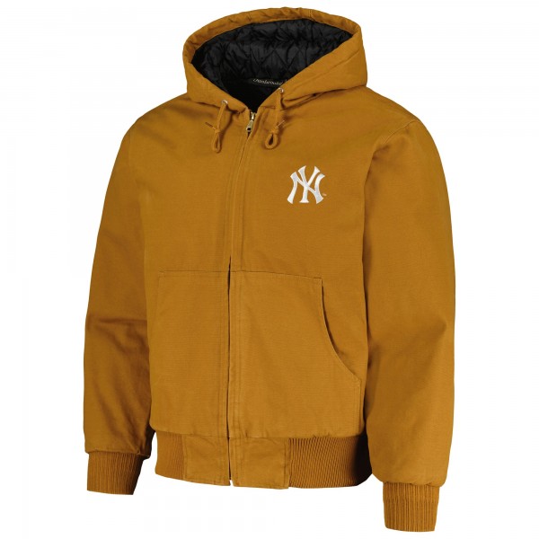 Толстовка на молнии New York Yankees Dunbrooke Brown Dakota Work Jacket
