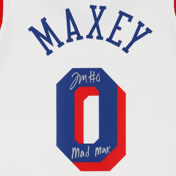 Tyrese Maxey Philadelphia 76ers Autographed Fanatics Authentic White Nike Association Swingman Jersey with Mad Max Inscription