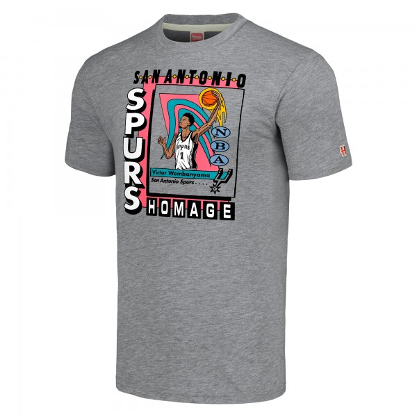 Футболка Victor Wembanyama San Antonio Spurs Homage Unisex SkyBox Player Tri-Blend - Gray