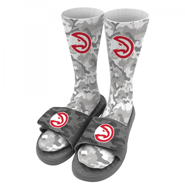 Носки и шлепки Atlanta Hawks ISlide Camo - Gray
