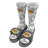 Носки и шлепки Los Angeles Lakers ISlide Youth Camo - Gray