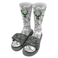 Носки и шлепки Milwaukee Bucks ISlide Youth Camo - Gray