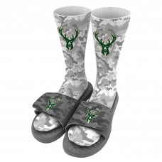 Носки и шлепки Milwaukee Bucks ISlide Youth Camo - Gray