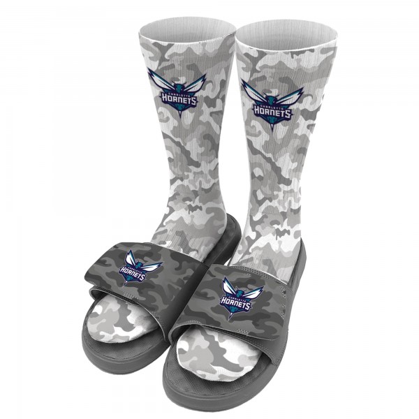 Носки и шлепки Charlotte Hornets ISlide Youth Camo - Gray