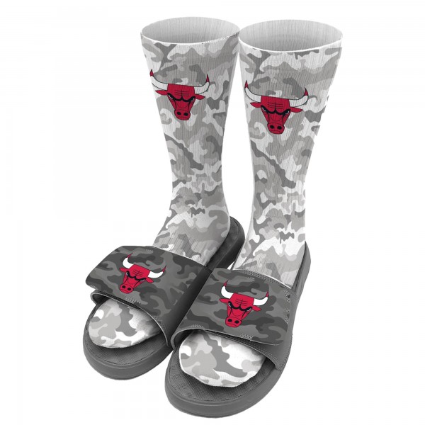 Носки и шлепки Chicago Bulls ISlide Youth Camo - Gray