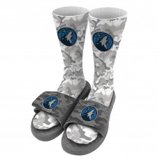Носки и шлепки Minnesota Timberwolves ISlide Youth Camo - Gray