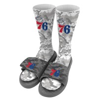 Носки и шлепки Philadelphia 76ers ISlide Youth Camo - Gray
