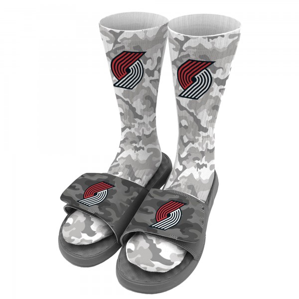Носки и шлепки Portland Trail Blazers ISlide Youth Camo - Gray